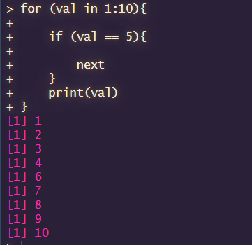 R loop with next condition output