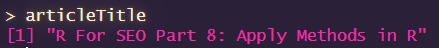 R scraping article title output